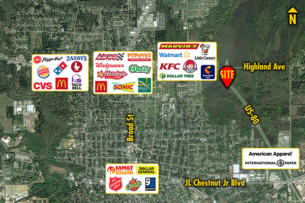 Site 9759, Hwy 80 By-Pass (near marker 127), Selma , AL